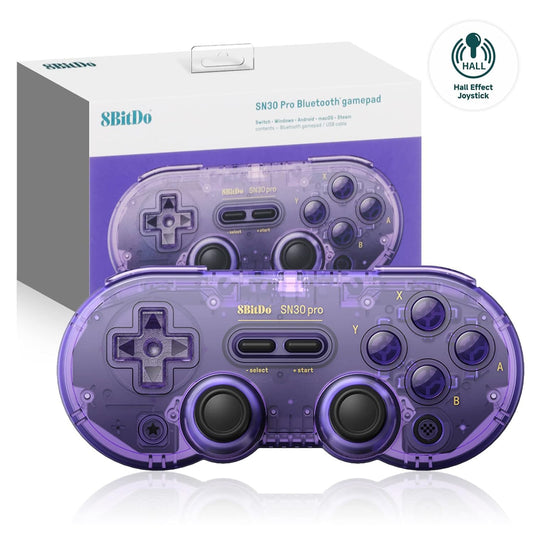 8Bitdo SN30 Pro Wireless Game Controller for Switch, Steam, PC - Purple
