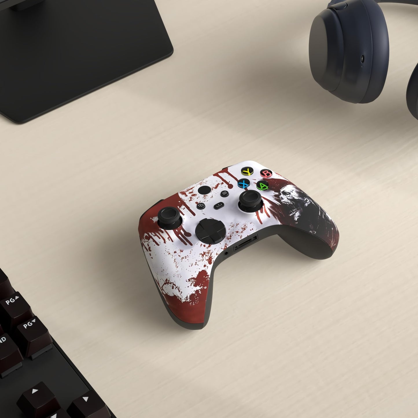 Custom Controllerzz Wireless Controller for Xbox Series X/S & One - Soft Touch Feel - X/S Bloody Zombie Design
