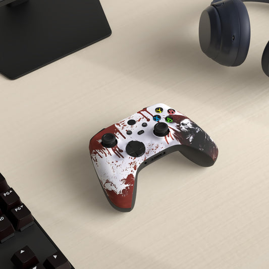 Custom Controllerzz Wireless Controller for Xbox Series X/S & One - Soft Touch Feel - X/S Bloody Zombie Design