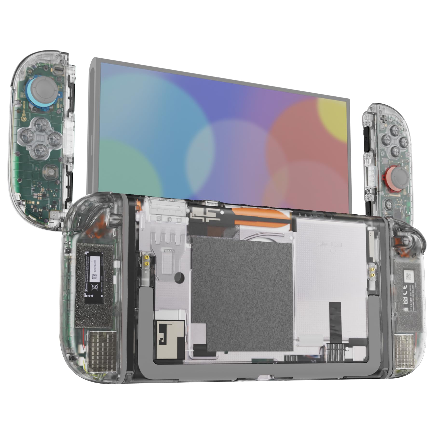 eXtremeRate DIY Replacement Shell Buttons for Nintendo Switch 2  Custom Full Set Rear Back Plate Controller Housing with Buttons for Switch 2 Handheld Console & Joycon 2 - Deluxe Version - Clear