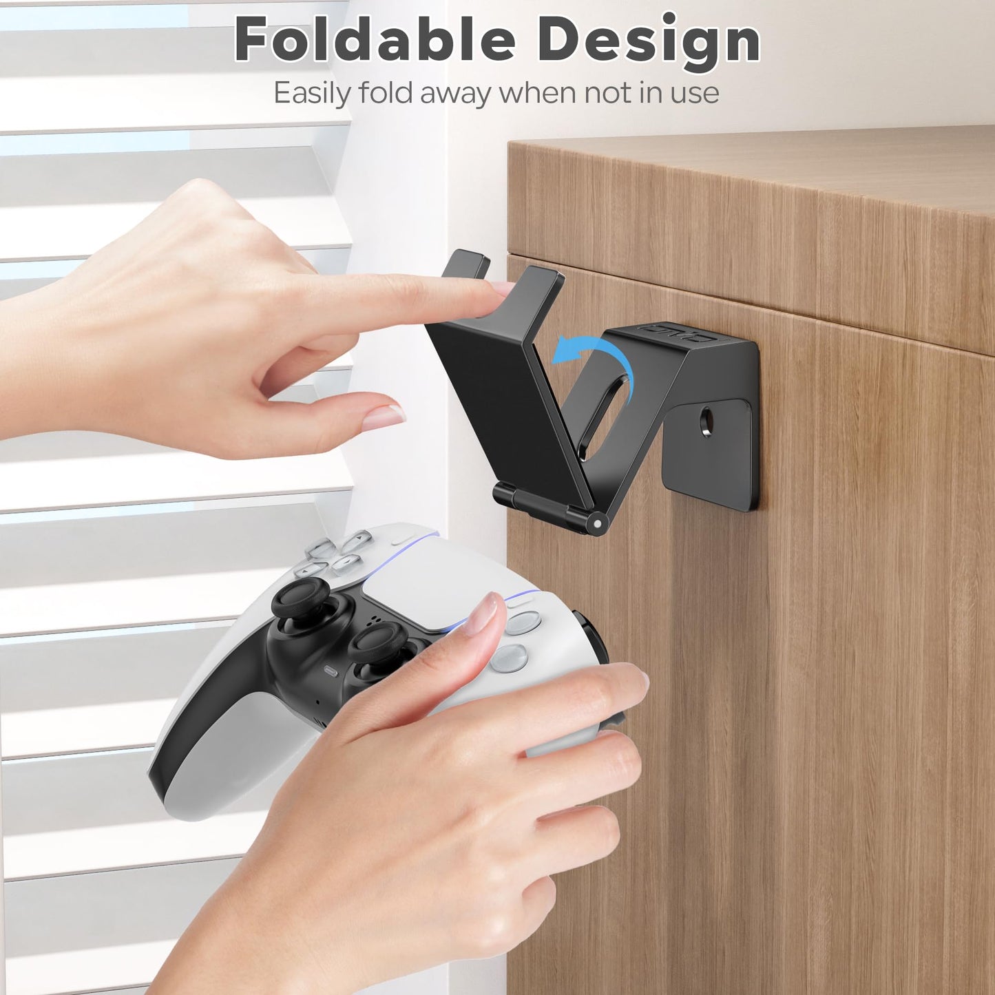 OIVO Controller Wall Mount Holder for PS3/PS4/PS5/Xbox - 6 Pack, Foldable ABS Design, Model 999-Green