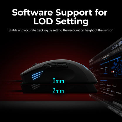 Zalman GM7 RGB Optical Gaming Mouse, PMW3360 Sensor, 12,000 DPI, Black