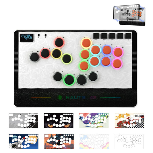 Haute42 Leverless Controller Arcade Stick: Haute42 C-AT White Leverless Arcade Stick Street Fight for PC/PS3/PS4/Switch Game,Arc