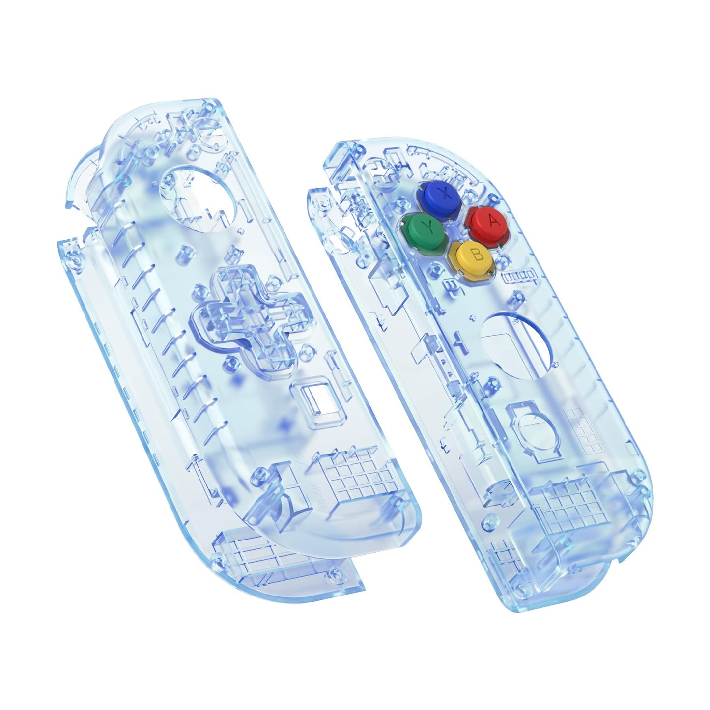 eXtremeRate Glacier Blue Joycon Handheld Controller Housing (D-Pad Version) with Colorful Buttons  DIY Replacement Shell Case for Nintendo Switch & Switch OLED Joy-Con - Console Shell NOT Included