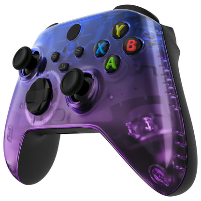 eXtremeRate Xbox Series X & S Controller Faceplate - Gradient Translucent Bluebell Plastic Shell - Model FX3P353