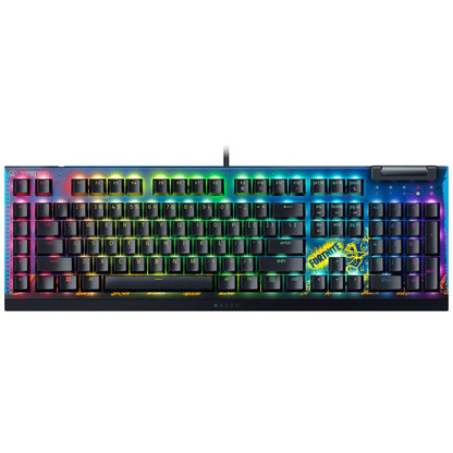 Razer BlackWidow V4 X Gaming Keyboard - Yellow Switches, 6 Macro Keys, Chroma RGB, Fortnite Edition, Model: RZ03-04703600-R3M1