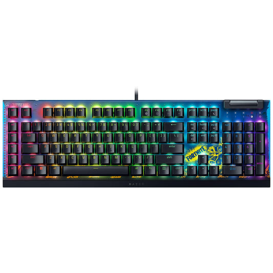 Razer BlackWidow V4 X Gaming Keyboard - Yellow Switches, 6 Macro Keys, Chroma RGB, Fortnite Edition, Model: RZ03-04703600-R3M1