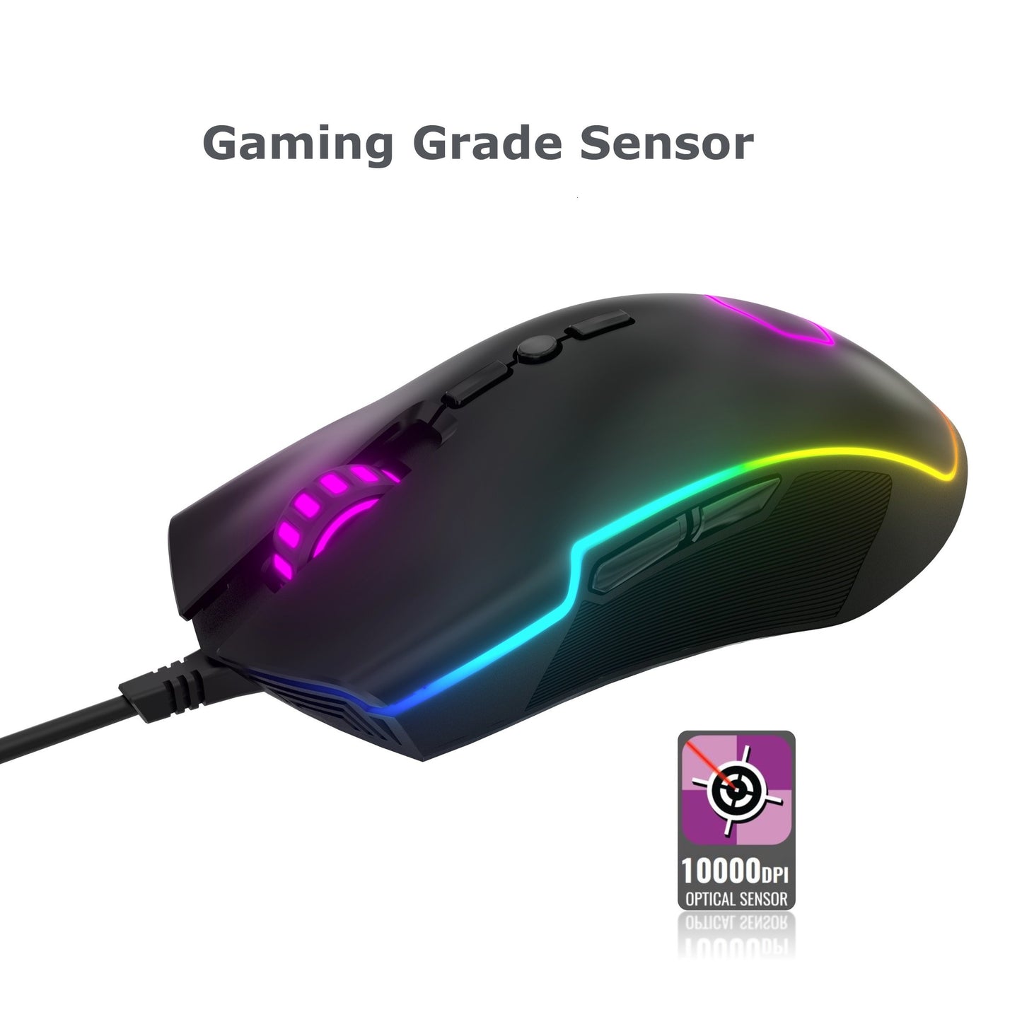 Cooler Master CM310 Gaming Mouse - RGB, 10000 DPI Optical Sensor, Ambidextrous Grips, Rubber Material