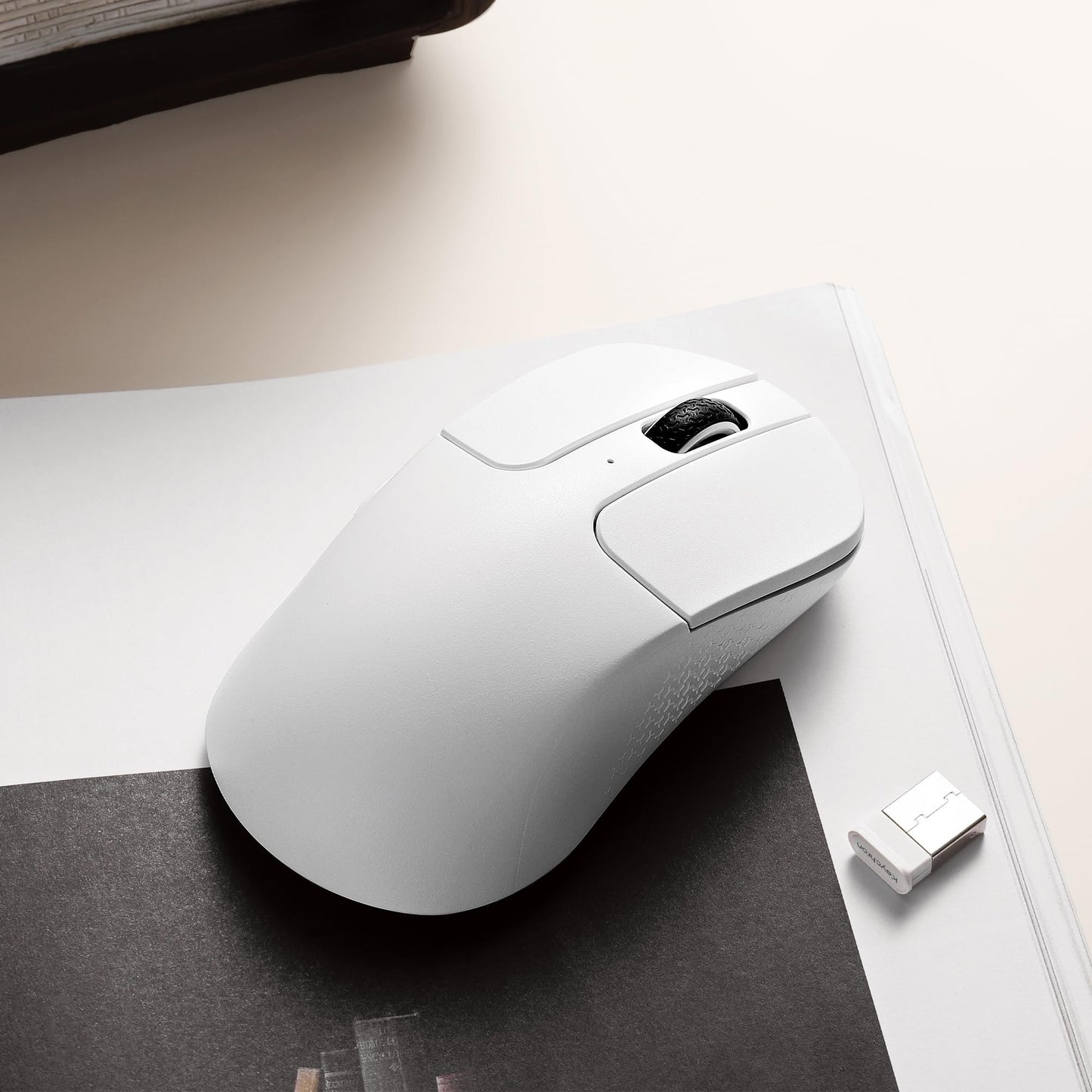 Keychron M3 Mini Wireless Mouse - 4K, Bluetooth 5.1, 26,000 DPI, Ultra-Lightweight, White, Model M3M-A5