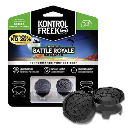 KontrolFreek FPS Freek Battle Royale Nightfall Thumbsticks for Xbox One/Xbox Series X - 2 High-Rise Convex - Black - Model 399427