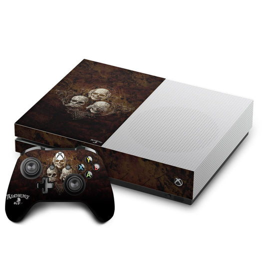 Head Case Designs Officially Licensed Alchemy Gothic No Evil Three Skull Gothic Vinyl Sticker Gaming Skin Decal Cover Compatible With Xbox One S Console and Controller Bundle