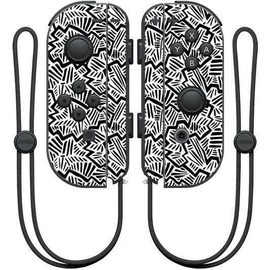 MightySkins Skin Compatible with Nintendo Joy-Con Controller wrap Cover Sticker Skins Abstract Black