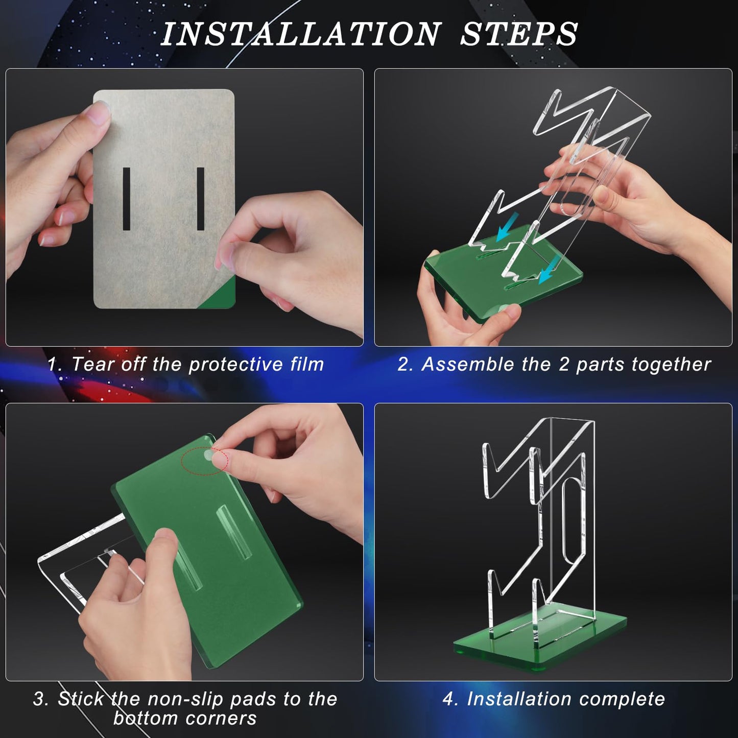 FYY Game Controller Holder - 2-Tier Acrylic Stand for Nintendo Switch, Xbox, PS5, PS4 - Green, Model 1897
