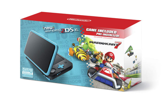 Nintendo 2DS XL - Black + Turquoise - Mario Kart 7 Pre-installed - Model JANSBADB