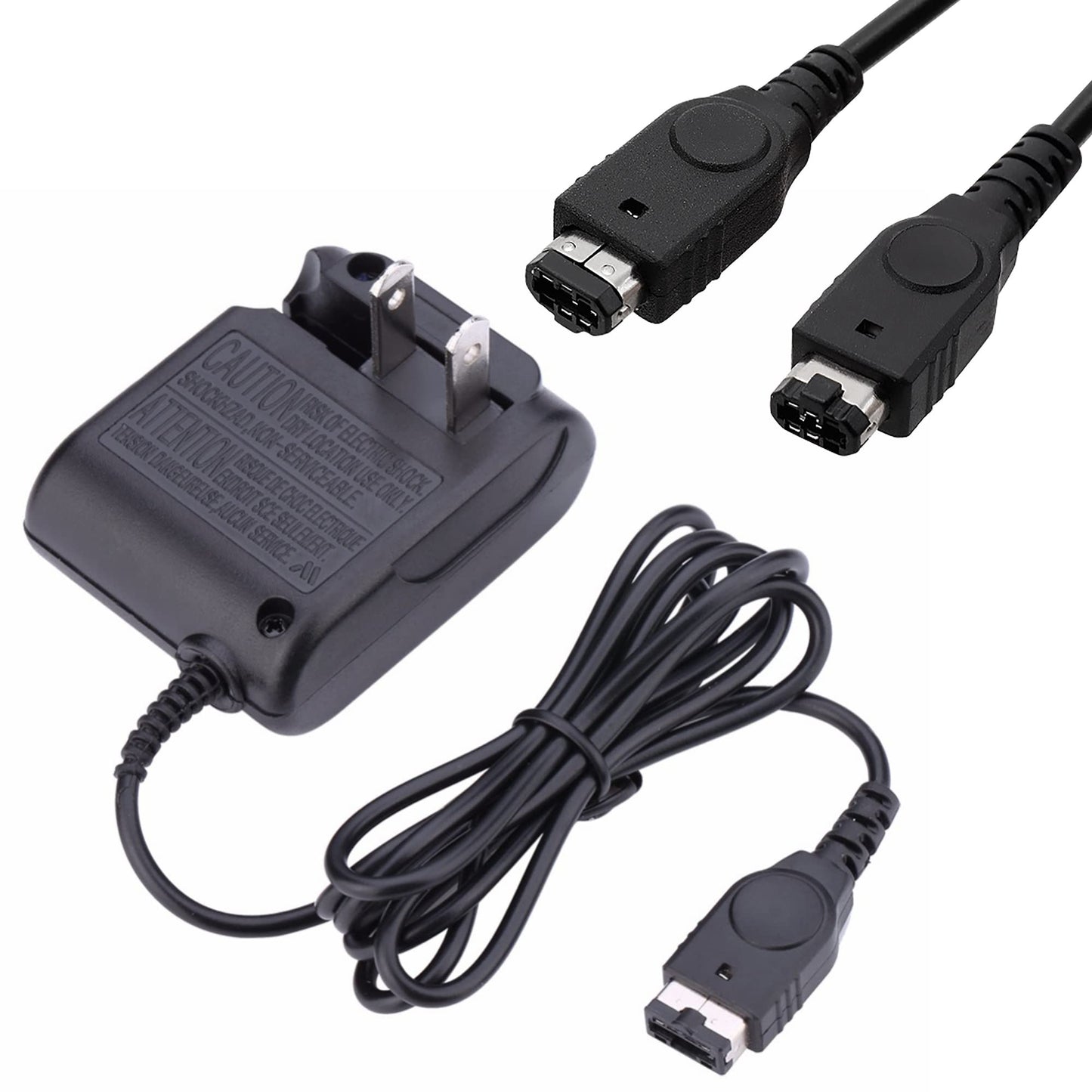 GBA SP Charger and Link Cable Set  AC Adapter and 2 Player Game Link Cable for Gameboy Advance SP  Wall Tpartyl Charger Power 5.2V 450mA for Game Boy Advance SP