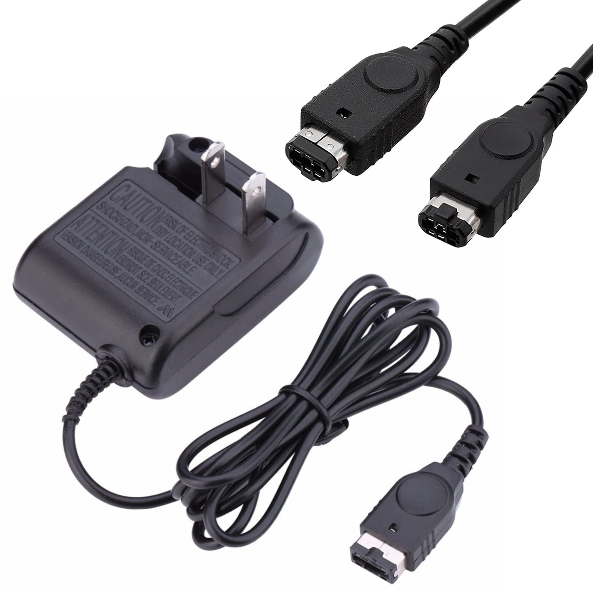 GBA SP Charger and Link Cable Set  AC Adapter and 2 Player Game Link Cable for Gameboy Advance SP  Wall Tpartyl Charger Power 5.2V 450mA for Game Boy Advance SP
