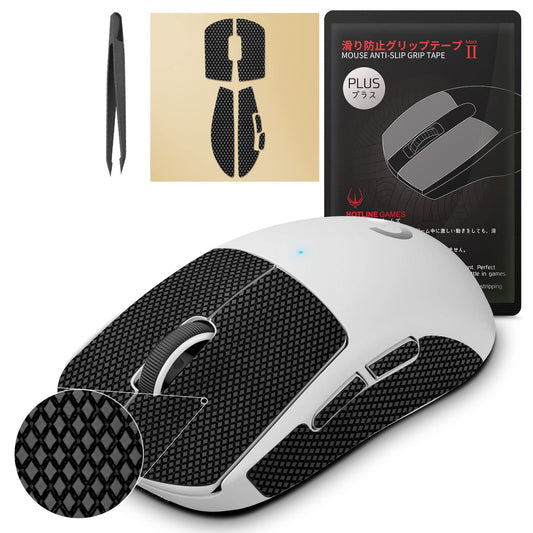 HOTLINEGAMES [Grip Upgrade] 2.0 Plus Mouse Anti Slip Grip Tape Compatible with Logitech G Pro X Superlight Wireless Gaming Mouse Skins Sweat Resistant Cut to Fit Easy to Apply Pro Performance Upgrade