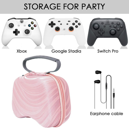 TOCCOOL Hard Travel Controller Case for Xbox & Nintendo Switch - Portable Bag, Pink, Model SVG3-02