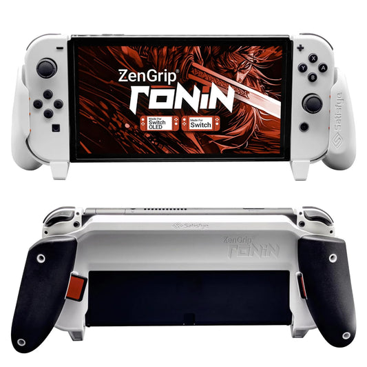 Satisfye ZenGrip Ronin White Dockable Switch Grip - Ergonomic & Comfortable Joy-Con Controller Accessory