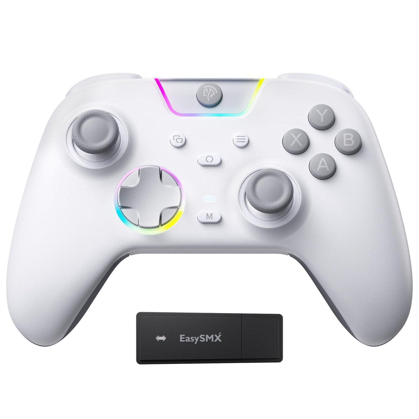 EasySMX X05Pro Wireless PC Controller - Soft-Click Low-Noise Buttons  Dual-Stage Impulse Triggers  Hall Joysticks with 1000Hz Polling  2 Programmable Buttons  1000mAh Battery  Multi-Platform Controller for PC/Switch/Android/iOS