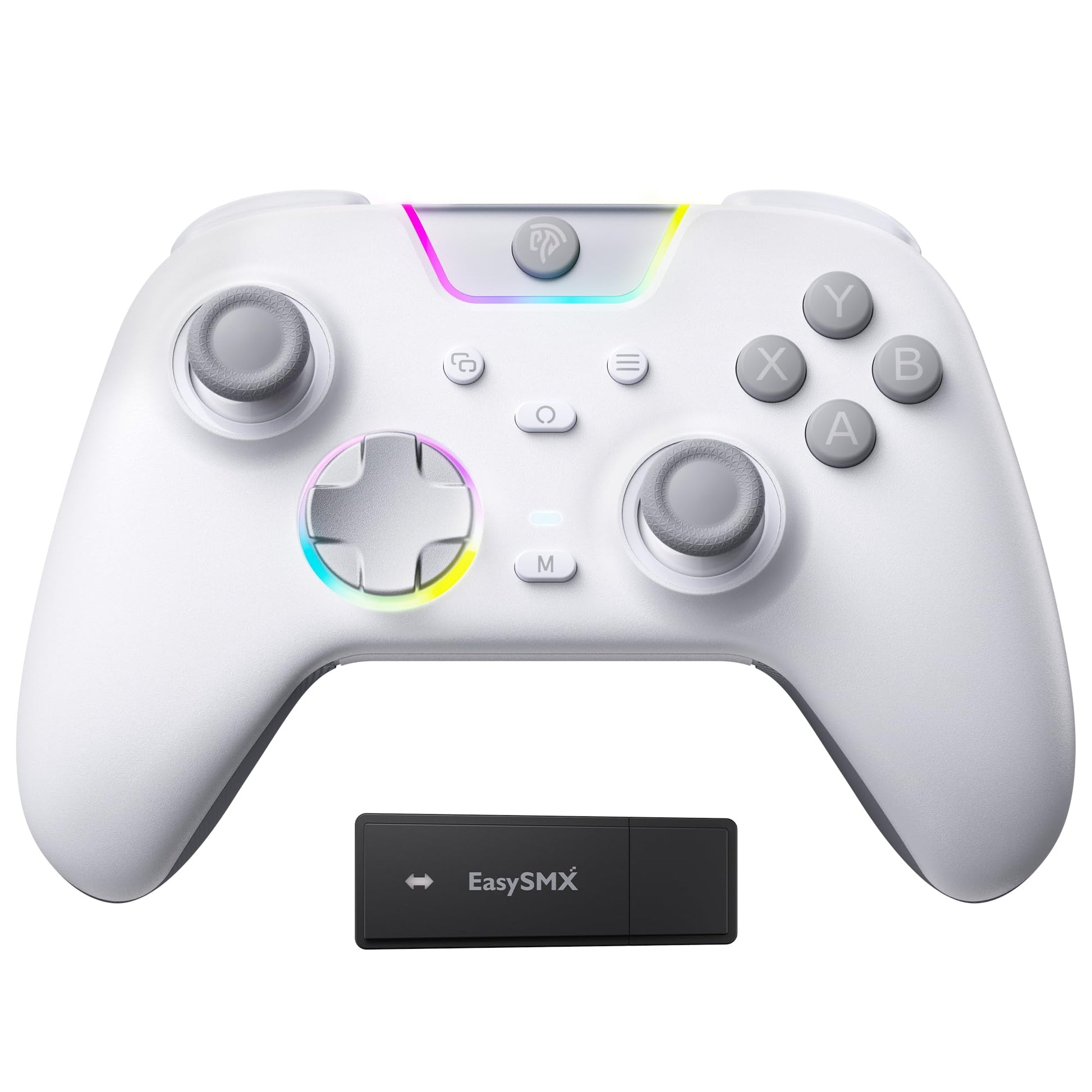 EasySMX X05Pro Wireless PC Controller - Soft-Click Low-Noise Buttons  Dual-Stage Impulse Triggers  Hall Joysticks with 1000Hz Polling  2 Programmable Buttons  1000mAh Battery  Multi-Platform Controller for PC/Switch/Android/iOS