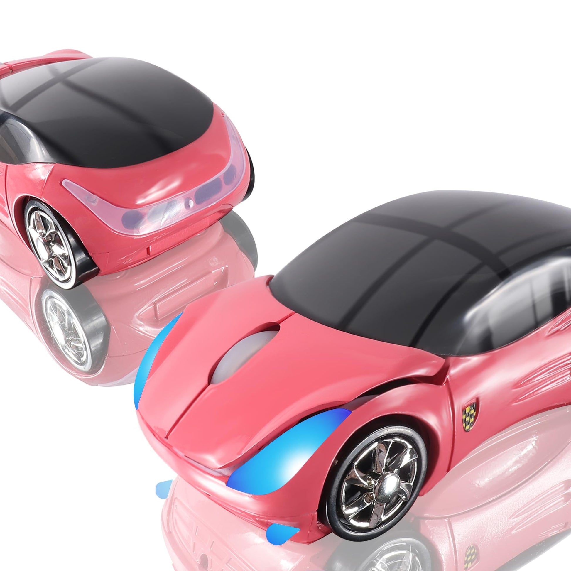 elec Space Wireless Mouse  2.4GHz Car Wireless Mouse Cool 3D Sport Ergonomic Optical Cordless Mice with USB Receiver for PC Laptop Computer Women Small Hands (pink1)