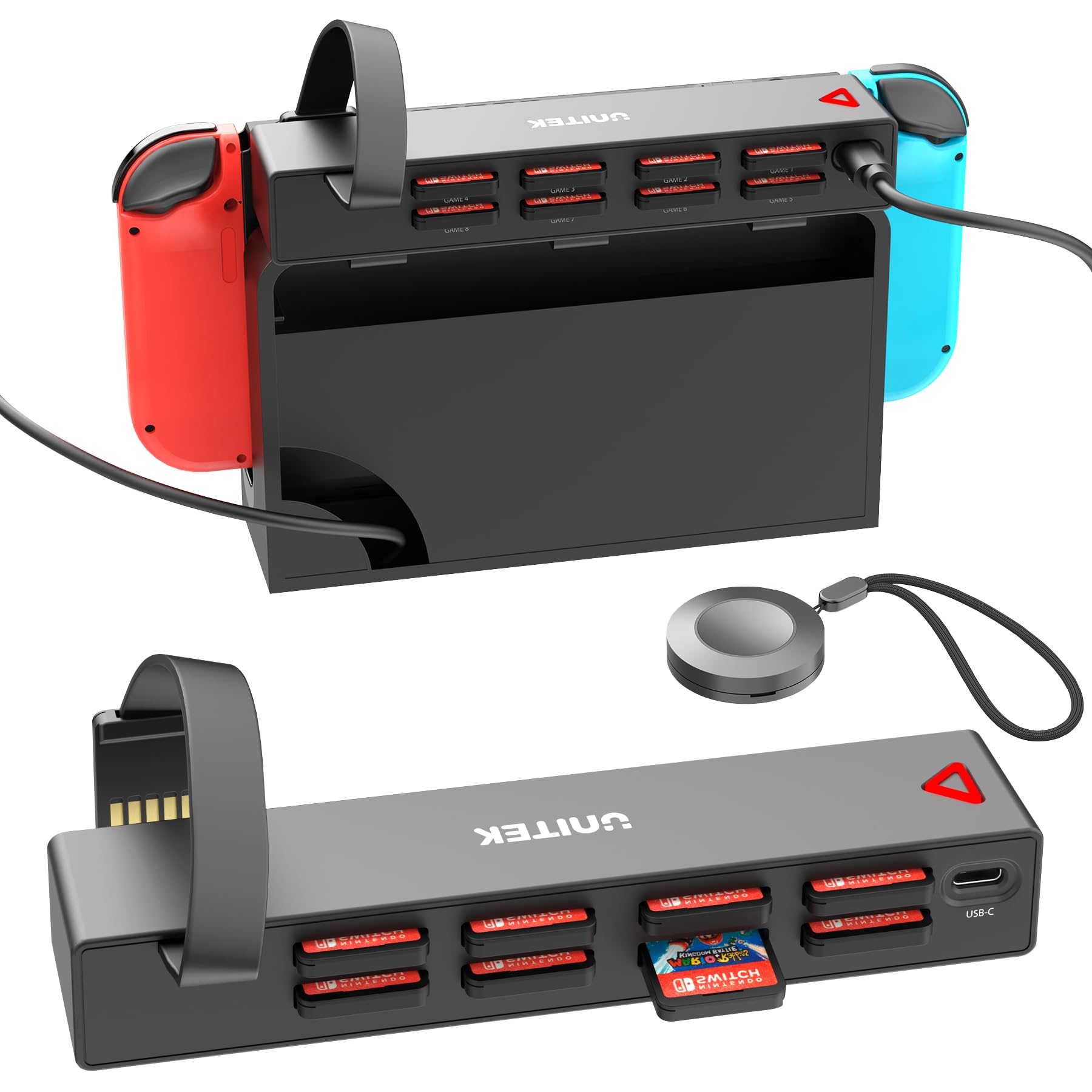 Unitek Switch Game Card Reader  Upgrade Version Multi Switch Game Switcher with Remote Control  8 Cards Reading & Quick Switching Adapters for Nintendo Switch/Switch OLED(8 Games Switching)