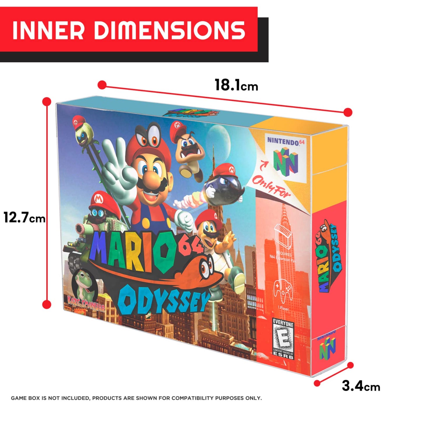 EVORETRO Video Game Box Protectors for SNES & N64 - 0.40MM Clear PET Holders, Pack of 25