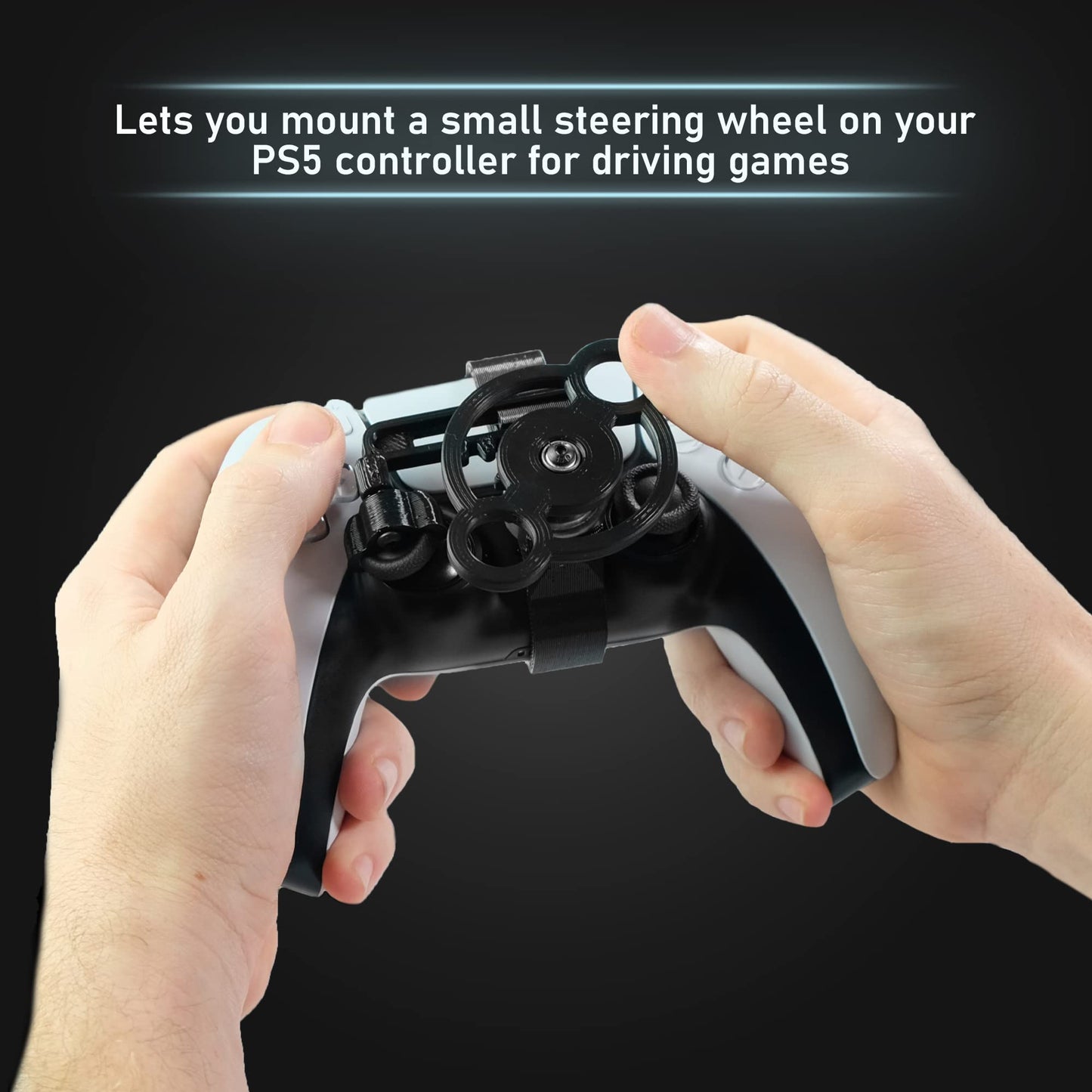 DeadEyeVR PS5 Mini Wheel Steering Accessory - Black, Model 001 for Racing Games