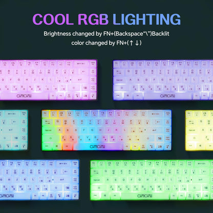 CHONCHOW Mini 60% Gaming Keyboard - Rainbow RGB Backlit, 68 Keys, Compact, Model G31D, Wired for PC, Mac, Xbox, PS4, PS5
