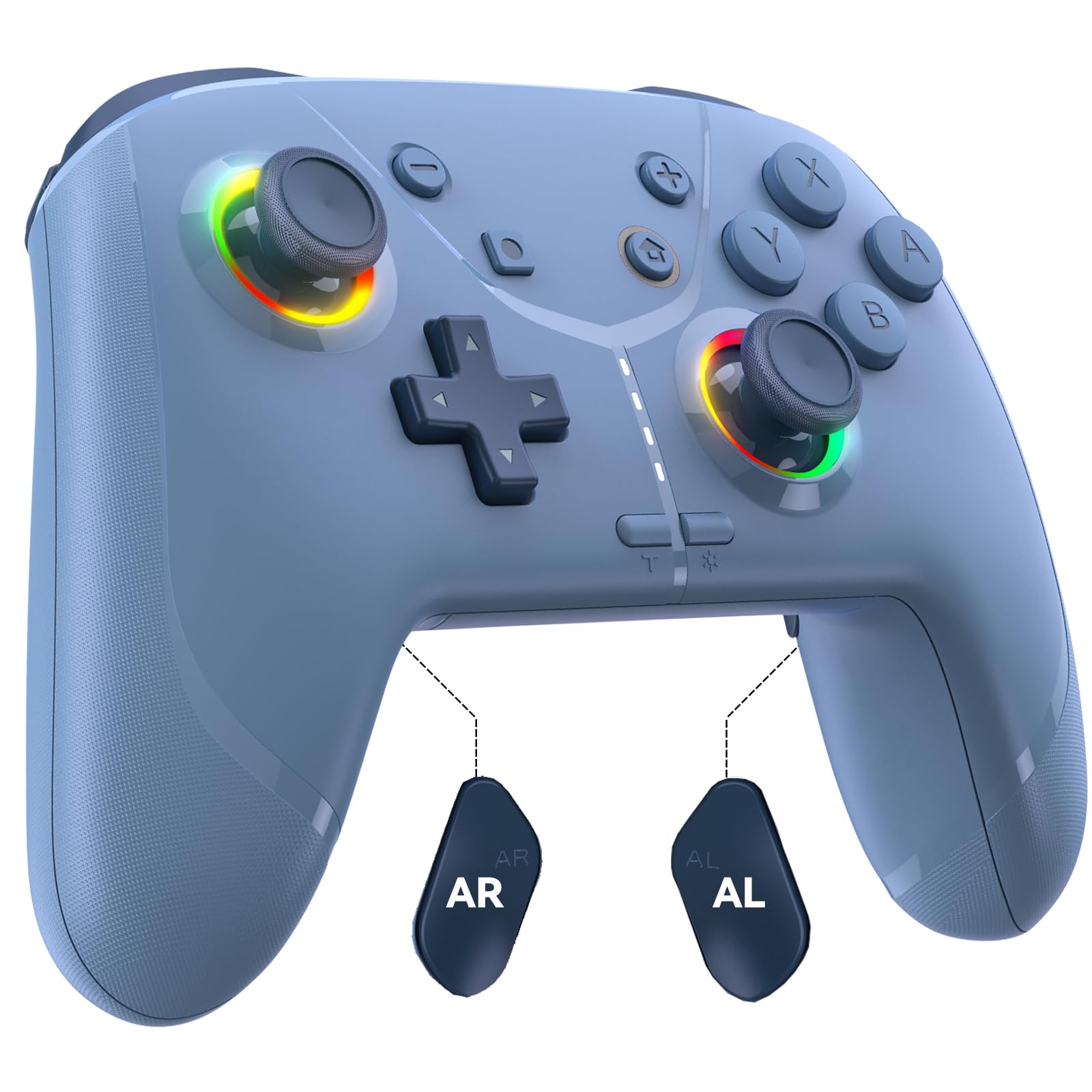 GMBACK Wireless Switch 2 Pro Controller - Macro, HD Rumble, Motion Control, Turbo, 800mAh, Royal Blue
