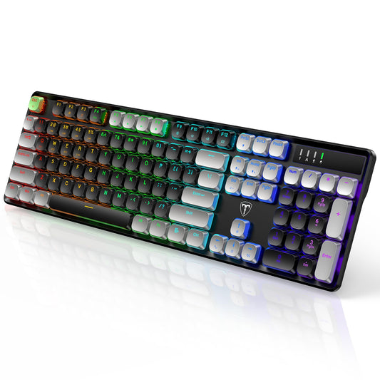 RisoPhy Wireless Gaming Keyboard  Low-Profile 2.4G/USB-C/Bluetooth Mechanical Keyboard with Smooth Red Switches  RGB Backlight/Software/Silent Ergonomic Keyboard for PC/Mac Gamer
