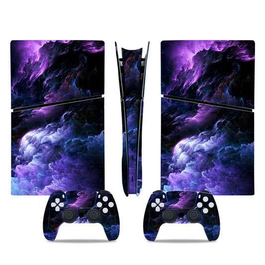 Console Skin for PS5 Slim, Vinyl Decal Cover Wrap for Digital Edition Controller (Purple)