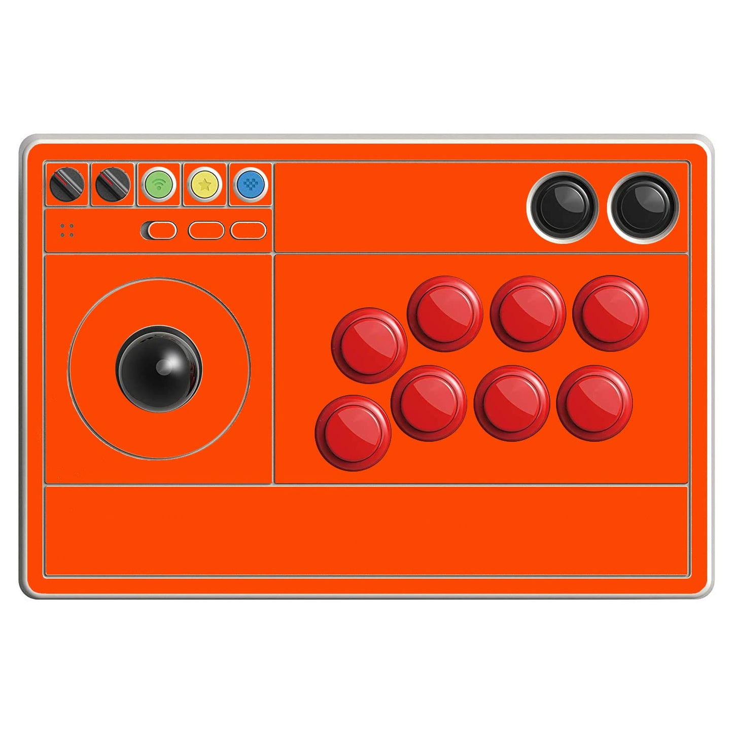 SopiGuard Sticker Skin for 8BitDo Arcade Stick Top Panel Only Vinyl Decal Wrap (Neon Orange)