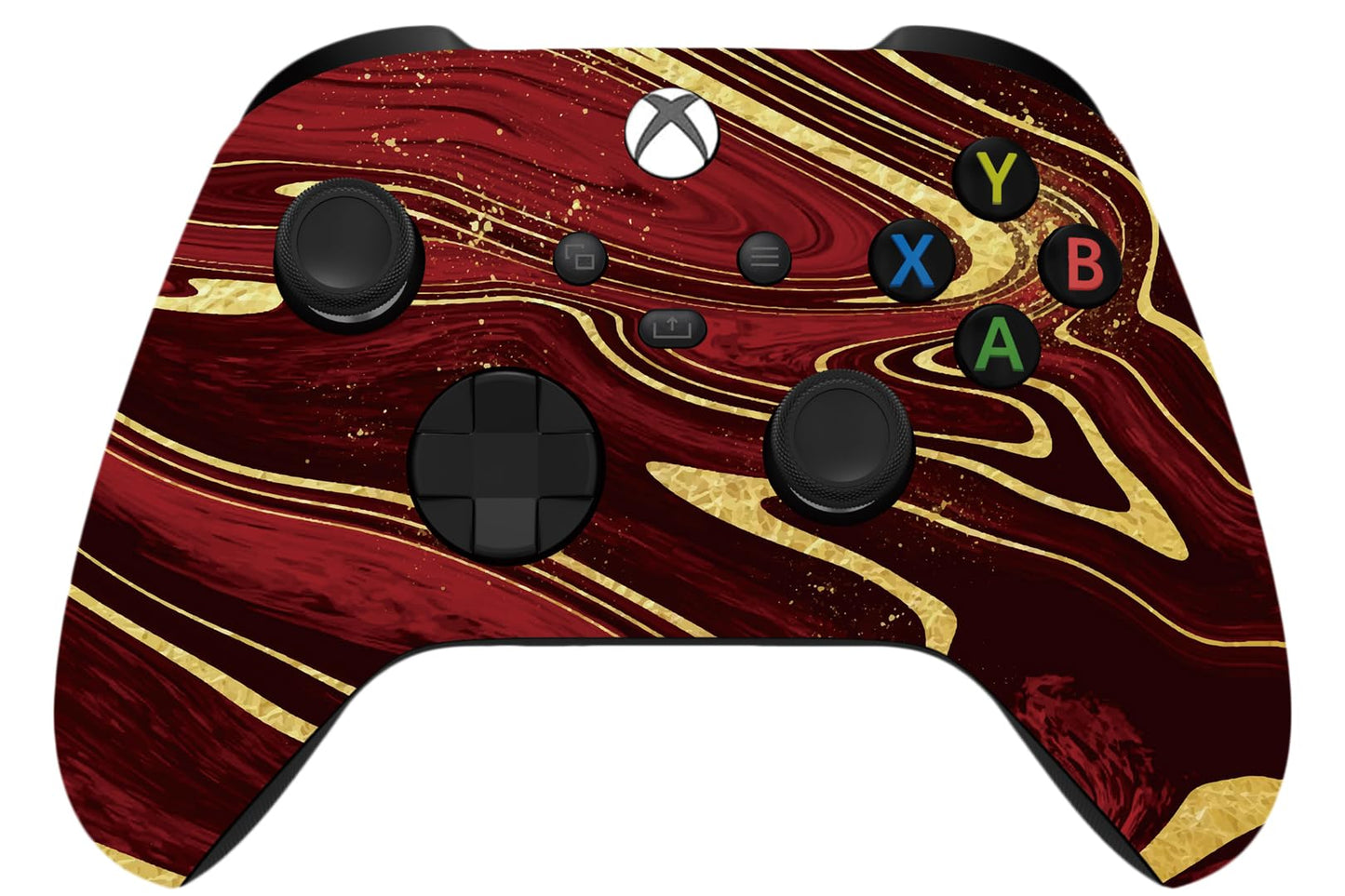 ProControllers LLC Wireless Custom Controller Compatible with PC  Windows 10+  Series X/S & One (Series X/S Red & Gold Swirl)