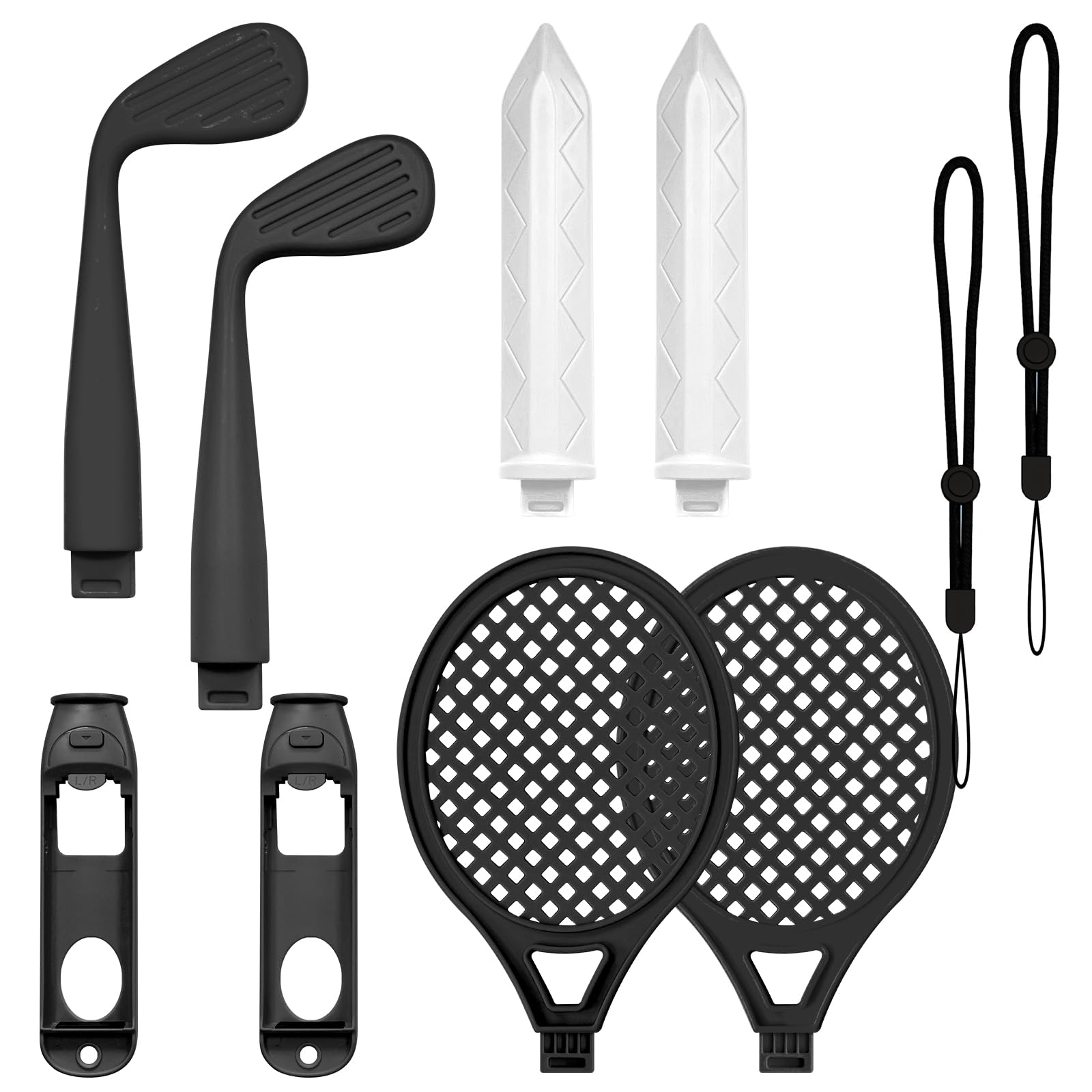 Sports Game Accessories Bundle for Nintendo Switch 2 (2025)   10 in 1 Motion Control Kit of Golf Clubs Sword Tennis Rackets Detachable Joy-Con Handle Grips Family Party for Switch Sports & Mario Golf