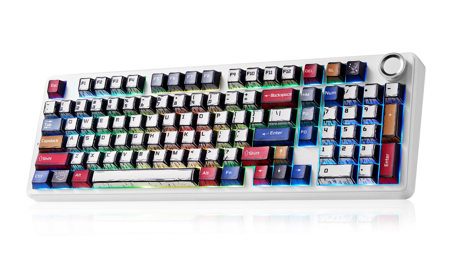 x Aula F99 Pro Mechanical Keyboard  Wireless Gaming Keyboards RGB Backlit Hot Swappable Custom Creamy Bluetooth Computer Keyboard  Tri-Mode BT5.0/2.4GHz/USB-C  Pre-lubed Switches PBT Keycaps