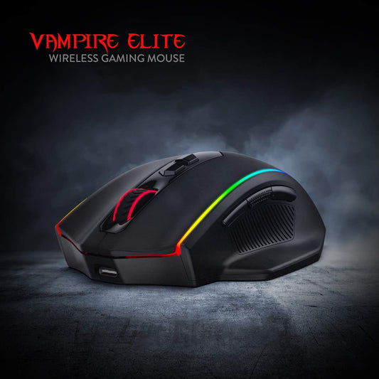 Redragon M686 Wireless Gaming Mouse, 16000 DPI, RGB Backlight, Black, Customizable Macro, 45-Hour Battery for PC/Mac/Laptop