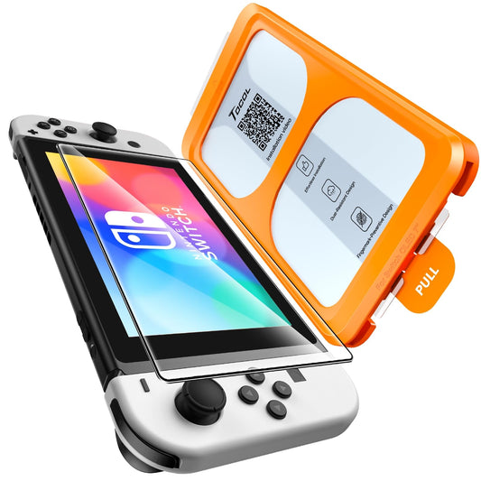TOCOL Tempered Glass Screen Protector Compatible with Nintendo Switch OLED 2021 Model 7 Inch Anti Scratch 9H Hardness(7 inch)