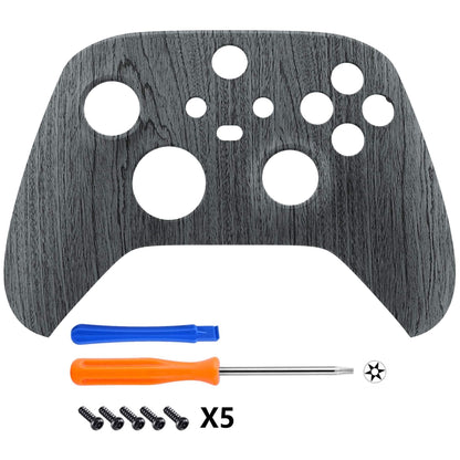 eXtremeRate Xbox Series X & S Controller Replacement Shell - Black Wood Grain Custom Front Housing Cover - FX3S216
