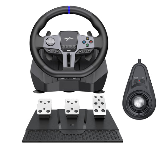 PXN V9 Gen2 Gaming Racing Wheel With magnetic Pedals and Shifter 270/900 Dual-Vibration Driver free  sim car Driving pc Steering Wheel for PC PS4 PS3 Xbox one  Xbox Series X/S switch
