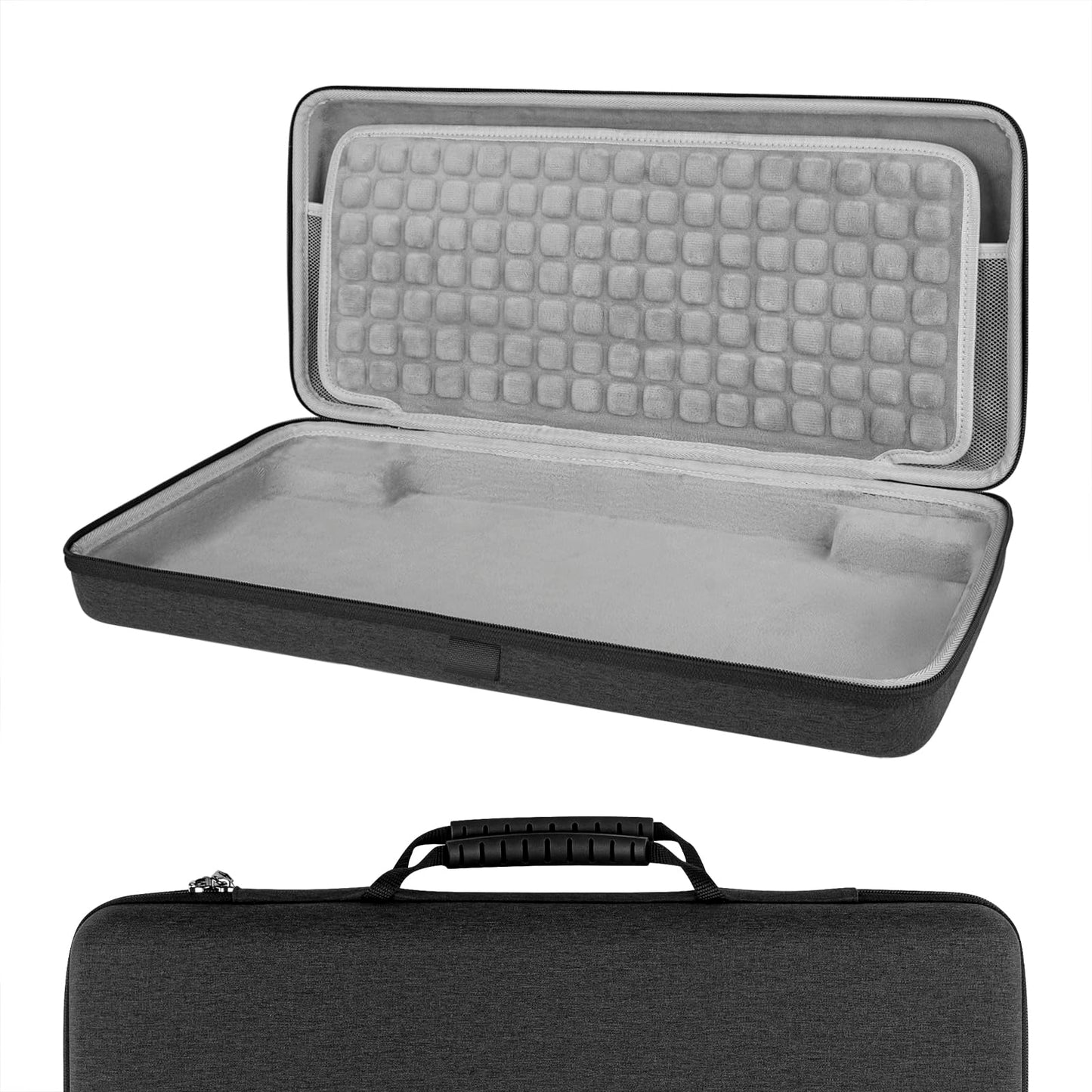 GEEKRIA Full Size Hard Shell Keyboard Case for 104-108 Key RGB Mechanical Keyboards, Grey, Model SMPJ169-06