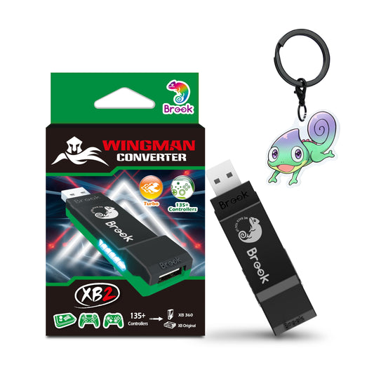 Brook Wingman XB 2 Converter with Keychain - Wireless Controller Adapter for XB 360  XB Original Consoles and PC  Supports Remap and Adjustable Turbo [Exclusive Version]