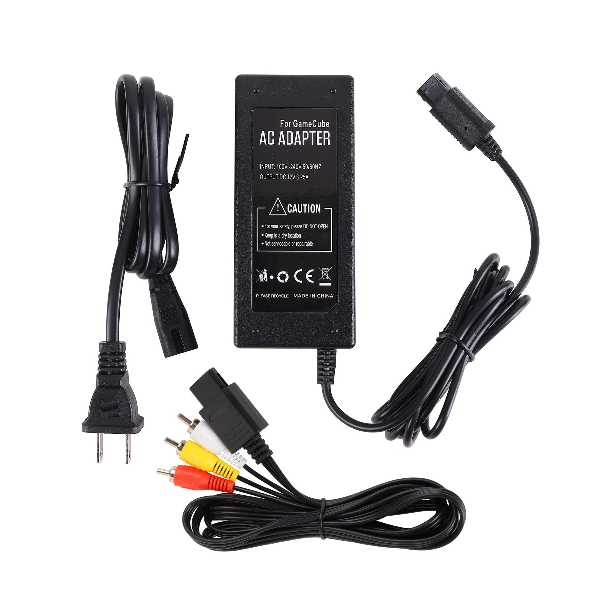 Power Supply and AV Cable for Gamecube  NGC AC Power Adapter & AV Cable Set  Power Cord and AV Cable Compatible with Nintendo Gamecube Console