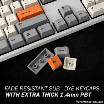 HK Gaming Dye Sublimation PBT Keycap Set - 139 Keys, Cherry Profile, ANSI US Layout, Compatible with MX, Gateron, Beta Color