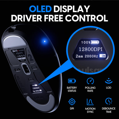 Pulsar Gaming Gears Xlite v3 ES Wireless Gaming Mouse, Ergonomic, Optical Switch, 100H Battery, Medium, Black