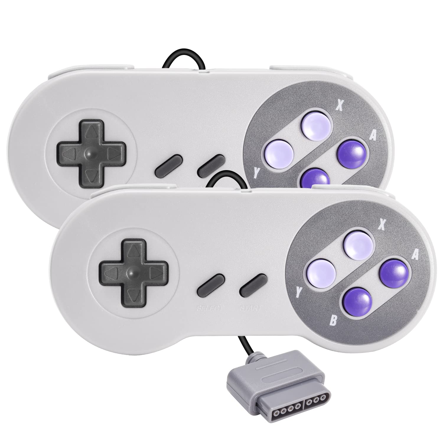 2 Pack Retro Wired Controller for SNES Original Console  kiwitat? Remote Wired Gamepad Controller Compatible with SNES Super Entertainment Game Console System