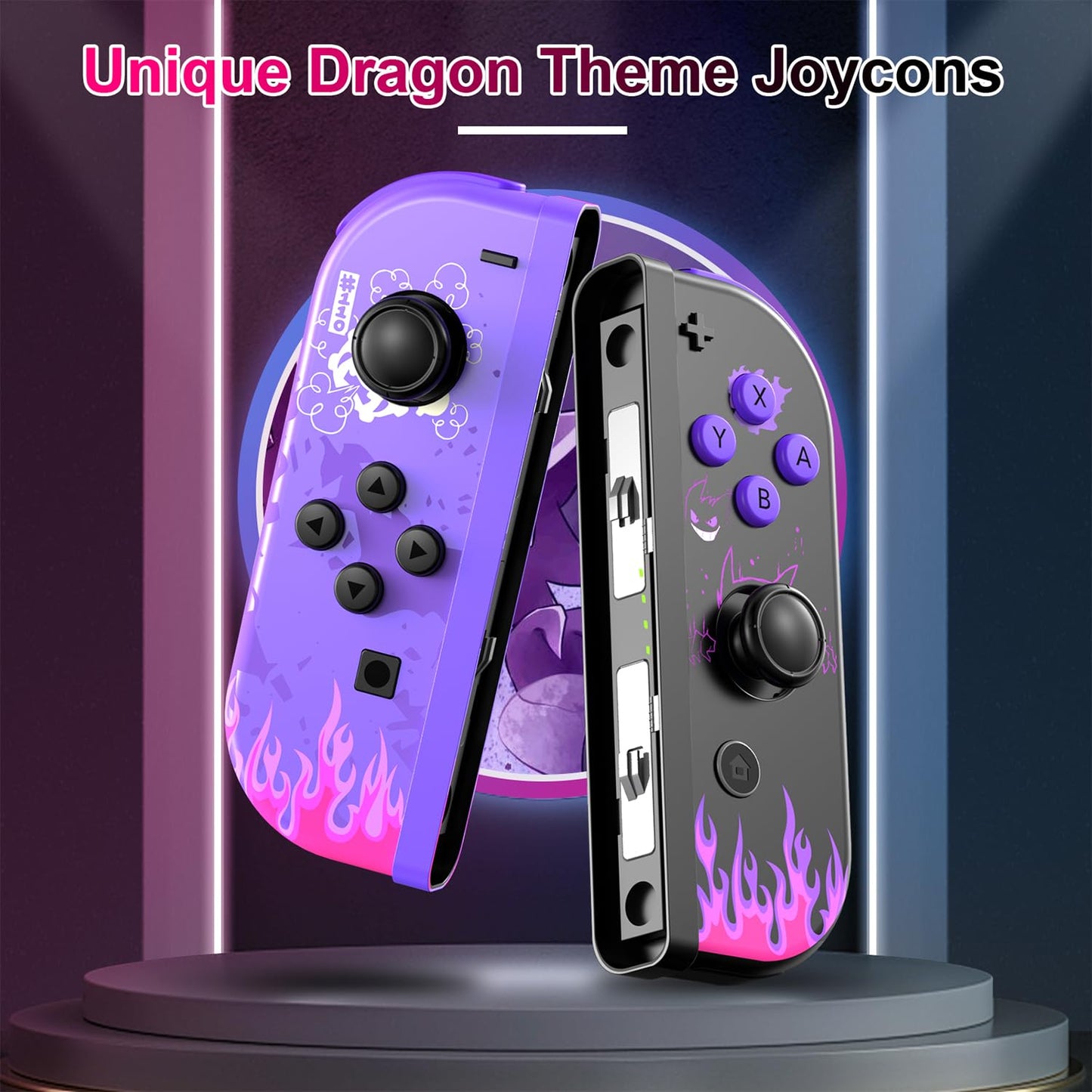 Kipylca Wireless Nintendo Switch Joycon Controller - Purple, 6-Axis Gyro, Vibration, Motion Control, Wake-up, Screenshot