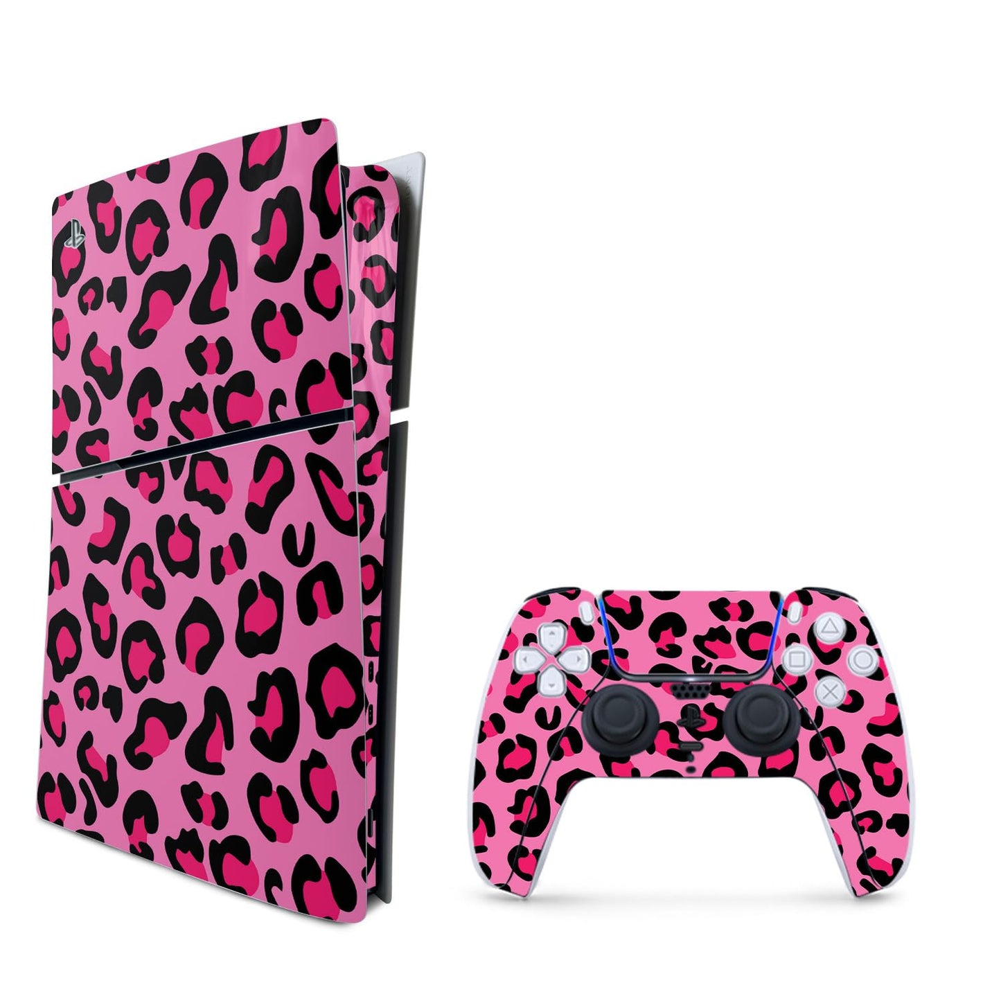 MightySkins Skin Compatible with Playstation 5 Slim Digital Edition Bundle - Pink Leopard | Protective  Durable  and Unique Vinyl Decal wrap Cover | Easy to Apply | Made in The USA
