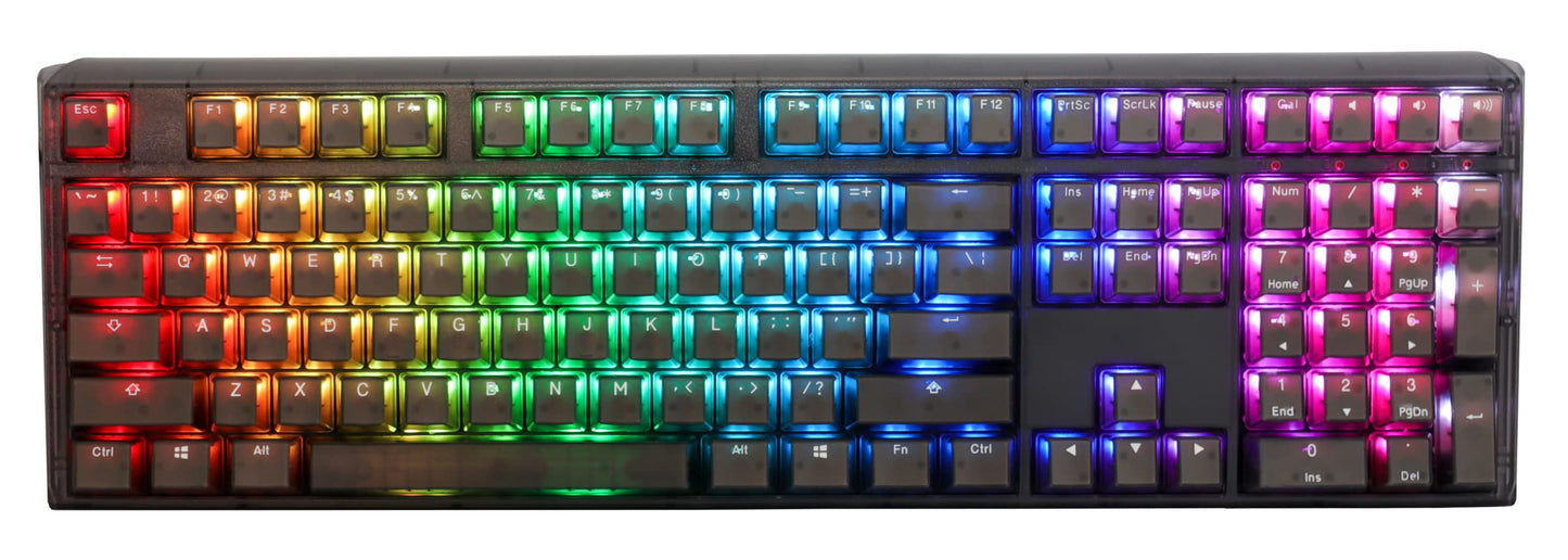 Ducky One 3 Aura Clear Black Hotswap RGB Double Shot PBT Mechanical Keyboard Cherry MX Silent Red
